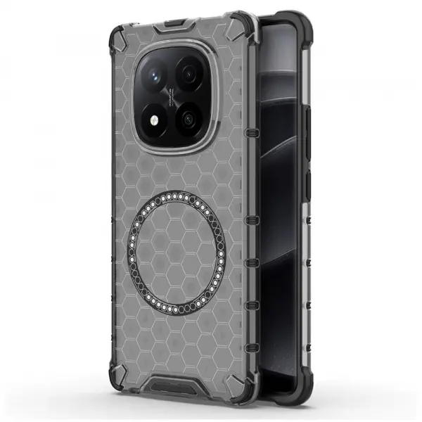 Husa MagSafe pentru Xiaomi Redmi Note 14 Pro+ 5G, Techsuit, HoneyComb Shield, Neagra