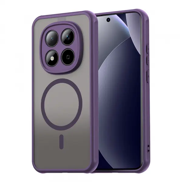 Husa MagSafe pentru Xiaomi Redmi Note 15 Pro 5G, Techsuit, HaloFrost II, Mov