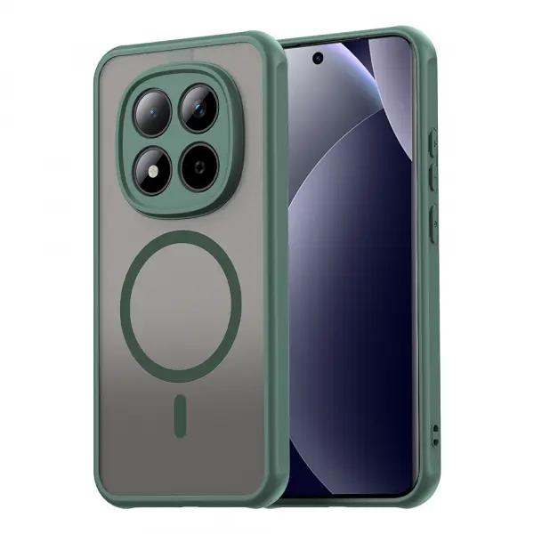 Husa MagSafe pentru Xiaomi Redmi Note 15 Pro 5G, Techsuit, HaloFrost II, Verde