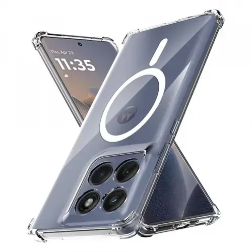 Husa MagSafe Techsui, Shockproof pentru Motorola Edge 60 Fusion / Edge 60 (Alb/Transparent)
