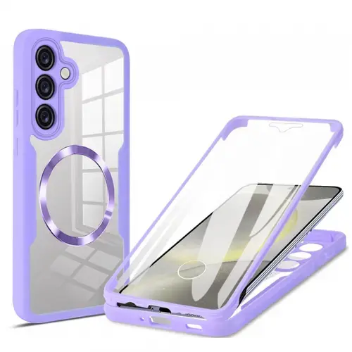 Husa MagSafe Techsuit ColorVerse 360 pentru Samsung Galaxy S25+ S936 (Transparent/Mov)