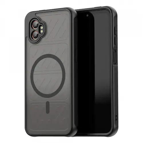 Husa MagSafe Techsuit HaloFrost II pentru Samsung Galaxy XCover 7 Pro (Transparent/Negru)