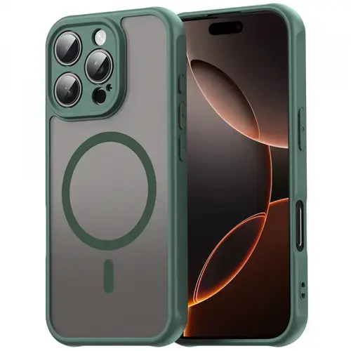 Husa MagSafe Techsuit HaloFrost II pentru Samsung Galaxy XCover 7 Pro (Transparent/Verde)