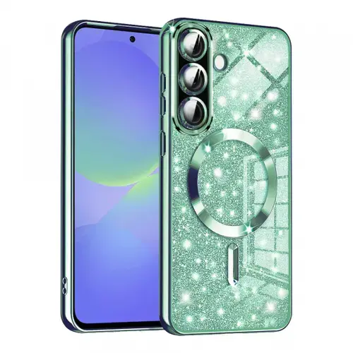 Husa MagSafe Techsuit Luxury Glitter pentru Samsung Galaxy A56 A566 / A36 A366 (Verde)
