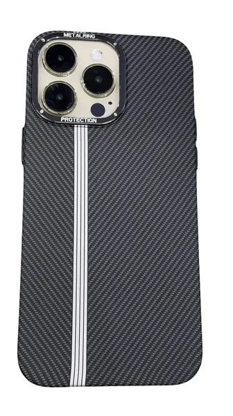 Husa Metal Ring Carbon Black pentru Apple iPhone 15 Pro Max - iPhone 15 Pro Max