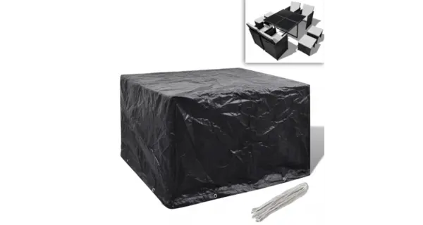 Husa mobilier gradina poliratan 4 persoane, 8 ocheti, 113 x 113 cm