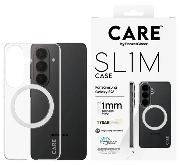 Husă PanzerGlass - CARE Slim, Galaxy S26, transparent