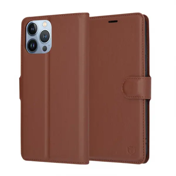 Husa pentru Apple iPhone 13 Pro Max, Techsuit, Leather Folio, Maro