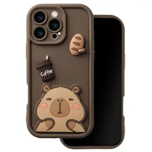 Husa pentru Apple iPhone 14, OEM, Ultra Trendy 3D Capybara, Maro