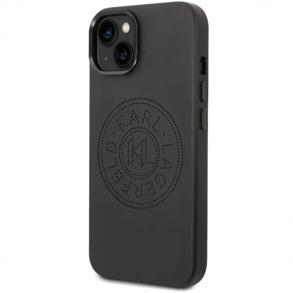 Husa pentru Apple iPhone 14 Plus, Karl Lagerfeld, Perforated Logo, Neagra
