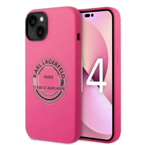 Husa pentru Apple iPhone 14 Plus, Karl Lagerfeld, Silicone RSG, Roz