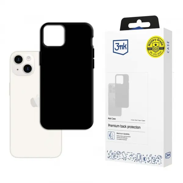 Husa pentru Apple iPhone 15, 3MK, Neagra Mata