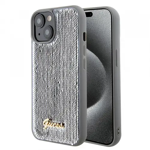 Husa pentru Apple iPhone 15, Guess, Sequin Script Metal