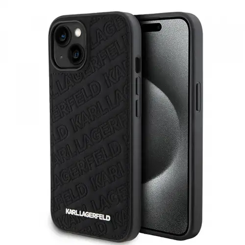 Husa pentru Apple iPhone 15, Karl Lagerfeld, Quilted Pattern, Neagra