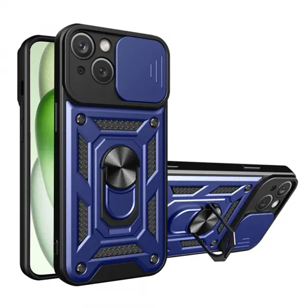 Husa pentru Apple iPhone 15 Plus, Techsuit, CamShield, Albastra