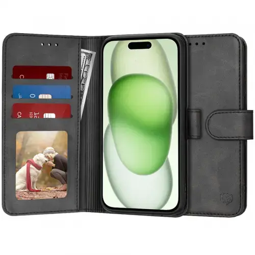 Husa pentru Apple iPhone 15 Plus, Techsuit, Diary Book, Neagra