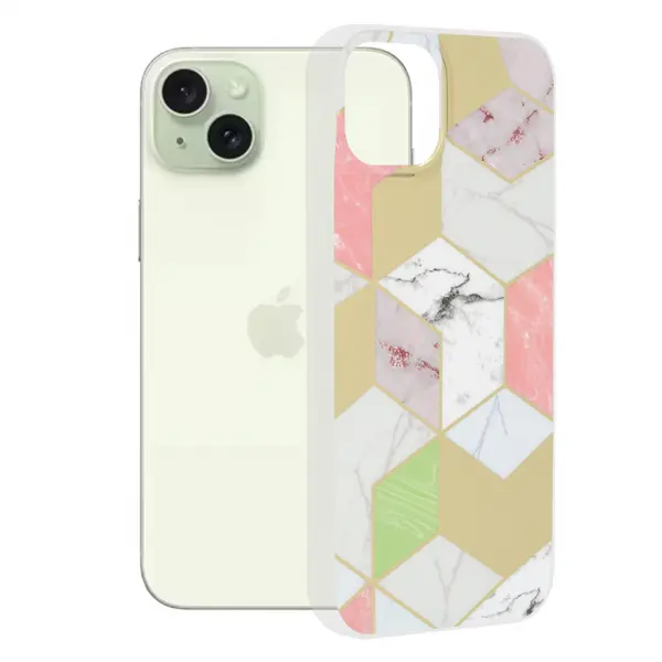 Husa pentru Apple iPhone 15 Plus, Techsuit, Marble, Mov