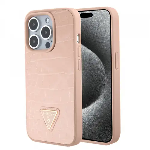 Husa pentru Apple iPhone 15 Pro Max, Guess, Croco Triangle Metal Logo