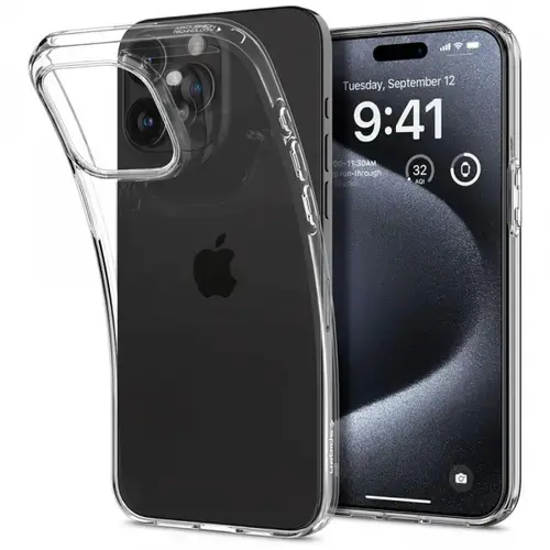 Husa pentru Apple iPhone 15 Pro Max, Spigen, Liquid Crystal, Transparenta