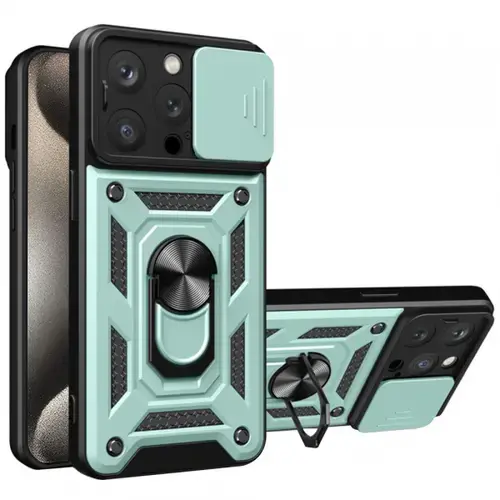 Husa pentru Apple iPhone 15 Pro Max, Techsuit CamShield (Verde/Negru)