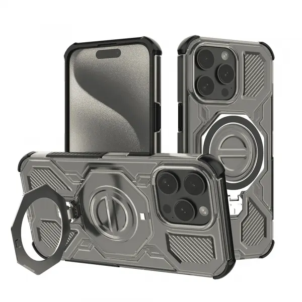 Husa pentru Apple iPhone 15 Pro Max, Techsuit, Carbon Shield Pro, Fumurie