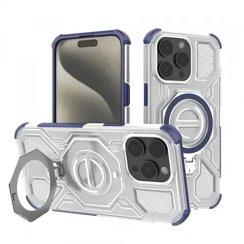Husa pentru Apple iPhone 15 Pro Max, Techsuit, Carbon Shield Pro, Albastra