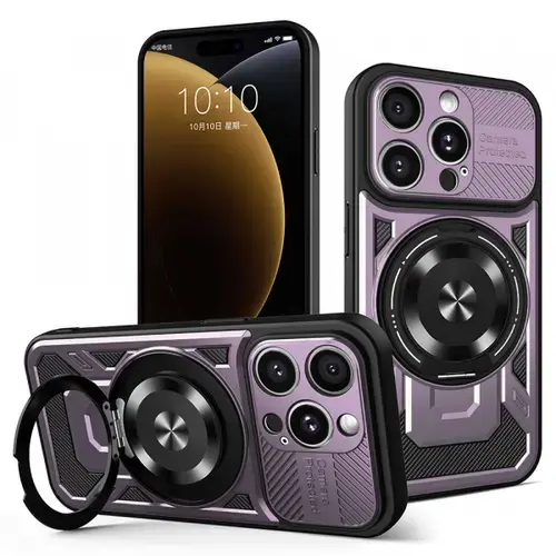 Husa pentru Apple iPhone 15 Pro Max, Techsuit RuggedCam (Mov/Negru)