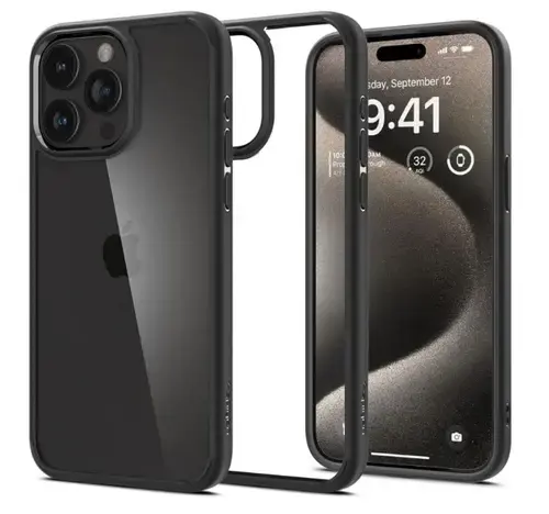 Husa pentru Apple iPhone 15 Pro, Spigen, Ultra Hybrid, Neagra ACS06713