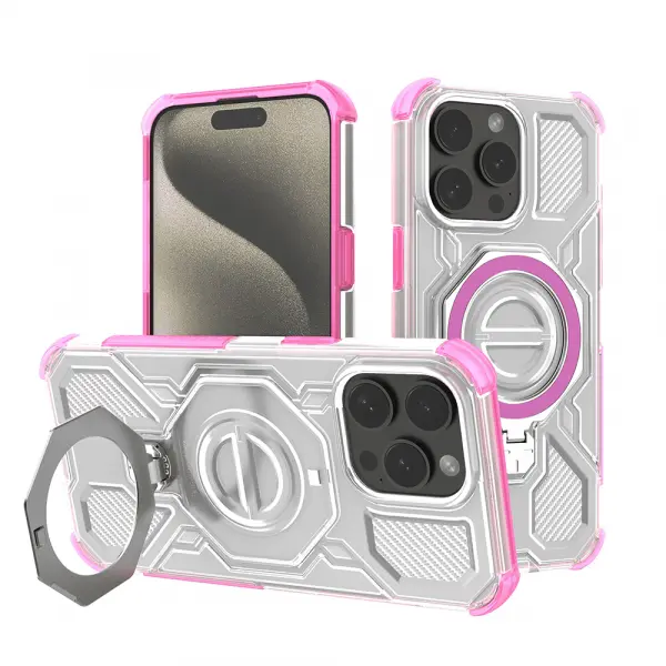 Husa pentru Apple iPhone 15 Pro, Techsuit, Carbon Shield Pro, Roz
