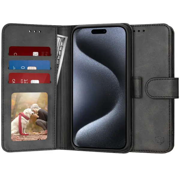 Husa pentru Apple iPhone 15 Pro, Techsuit, Diary Book, Neagra