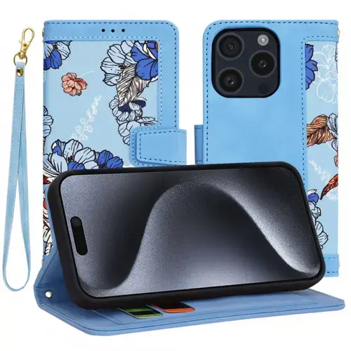 Husa pentru Apple iPhone 15 Pro, Techsuit FlipCraft (Albastru)