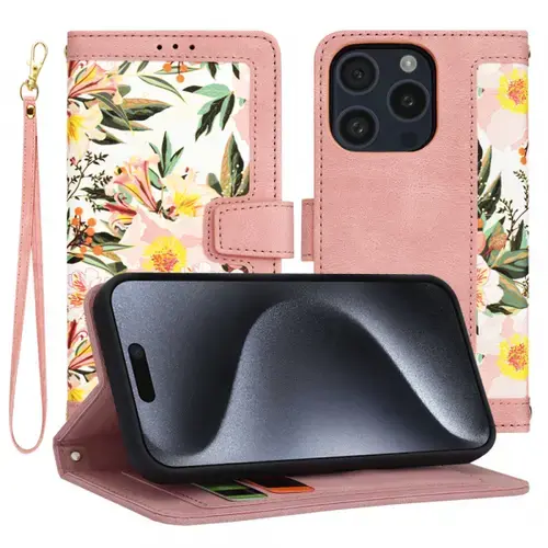 Husa pentru Apple iPhone 15 Pro, Techsuit FlipCraft (Roz)