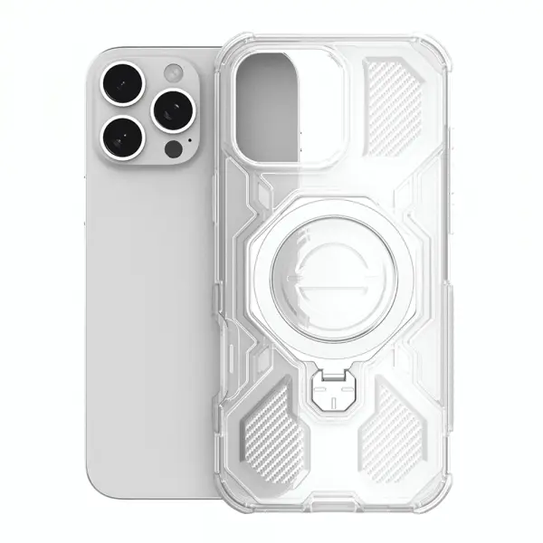 Husa pentru Apple iPhone 15, Techsuit, Carbon Shield Pro, Alba