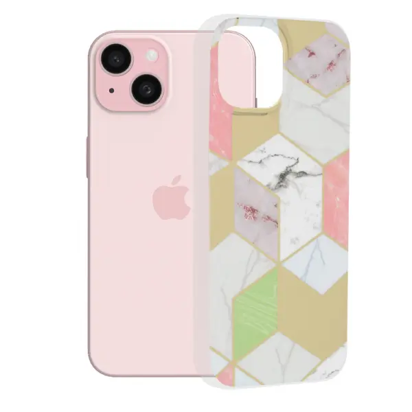 Husa pentru Apple iPhone 15, Techsuit, Marble, Mov