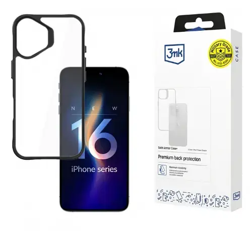 Husa pentru Apple iPhone 16, 3MK, Satin Armor Case+, Transparenta