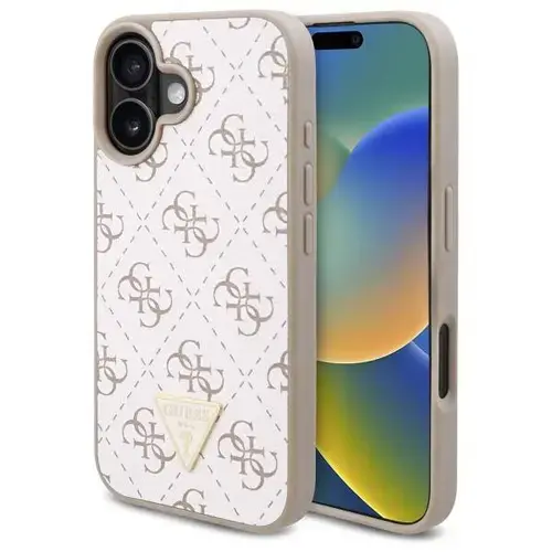 Husa pentru Apple iPhone 16, Guess, 4G Triangle Logo, Alba