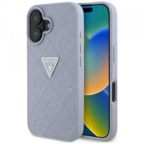 Husa pentru Apple iPhone 16, Guess, Hot Stamp 4G Pattern Triangle Logo