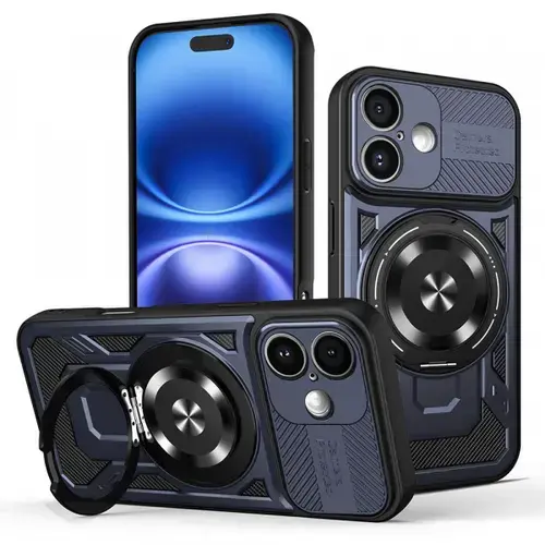 Husa pentru Apple iPhone 16 Plus, Techsuit RuggedCam (Albastu/Negru)