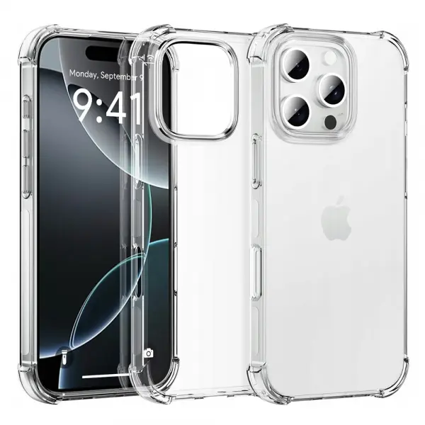 Husa pentru Apple iPhone 16 Pro Max, Techsuit, Shockproof Clear (Big Lens Hole), Transparenta