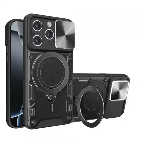 Husa pentru Apple iPhone 16 Pro, Techsuit, CamGuard Pro, Neagra