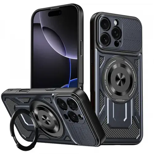 Husa pentru Apple iPhone 16 Pro, Techsuit RuggedCam (Albastru/Negru)