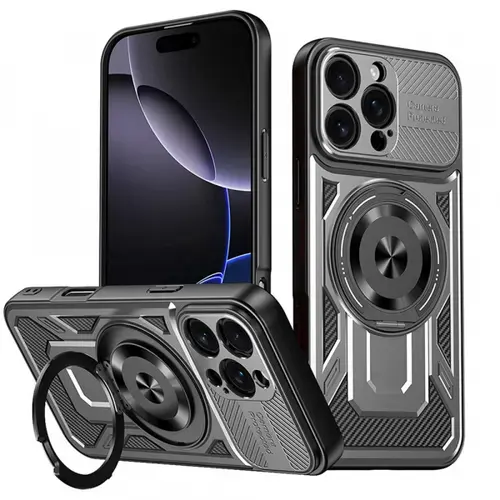 Husa pentru Apple iPhone 16 Pro, Techsuit RuggedCam (Gri/Negru)