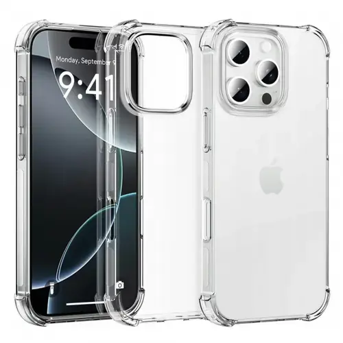Husa pentru Apple iPhone 16 Pro, Techsuit, Shockproof Clear (Big Lens Hole), Transparenta