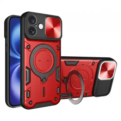 Husa pentru Apple iPhone 16 Techsuit, CamGuard Pro (Rosu/Negru)