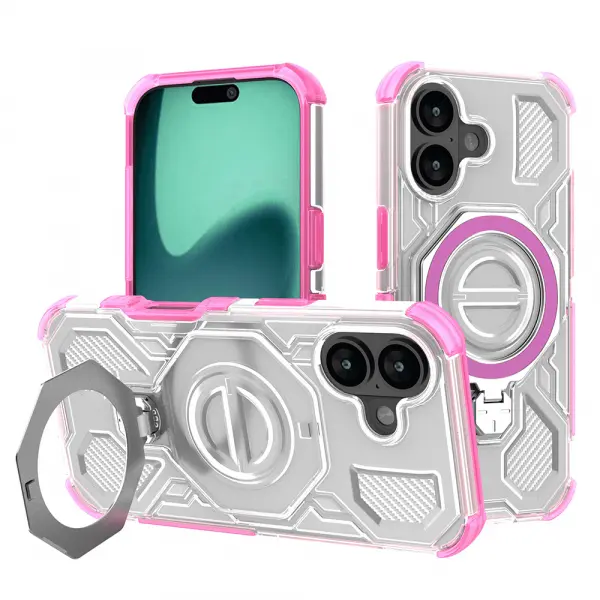Husa pentru Apple iPhone 16, Techsuit, Carbon Shield Pro, Roz