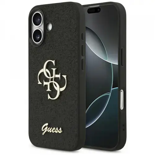 Husa pentru Apple iPhone 17, Guess, Fixed Glitter Big 4G, Neagra