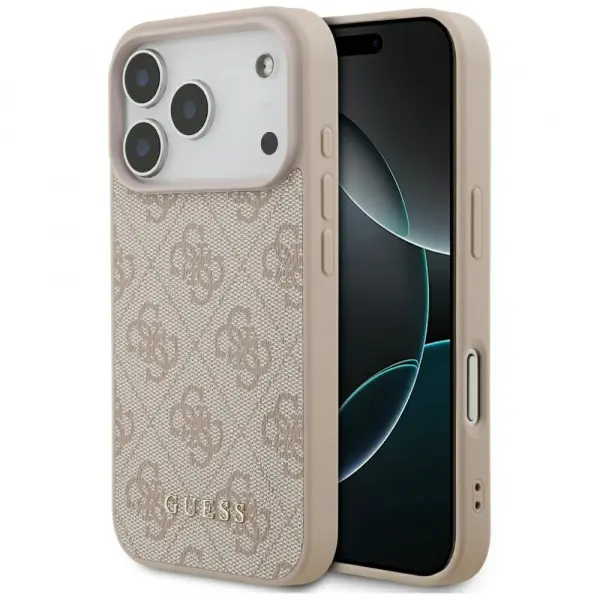 Husa pentru Apple iPhone 17 Pro, Guess, 4G Classic, Roz