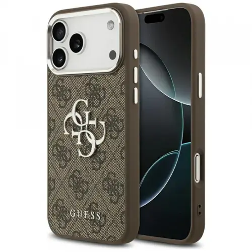 Husa pentru Apple iPhone 17 Pro Max, Guess, Big 4G Logo Classic Logo (Maro)