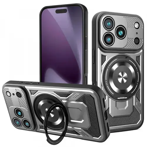 Husa pentru Apple iPhone 17 Pro, Techsuit RuggedCam (Gri/Negru)