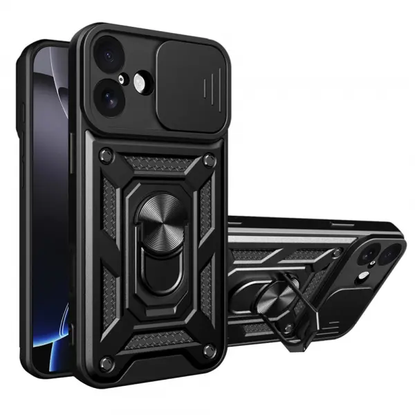 Husa pentru Apple iPhone 17, Techsuit, CamShield, Neagra